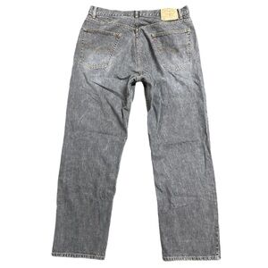LEVI'S men's grey 569 loose straight embroidered jeans, 38x34.